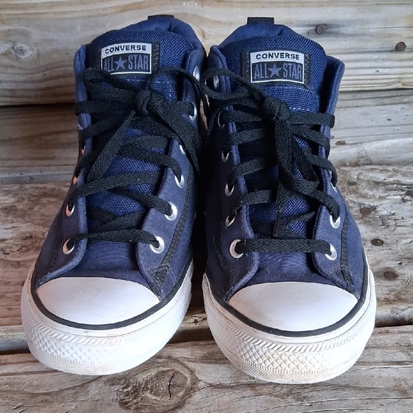 Converse Navy and Black High-Top Sneakers - Picture 2 of 16